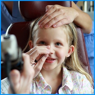 child patient waiting for a nasal endoscopy